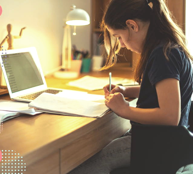  stock photo of student studying at a desk